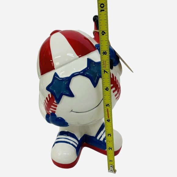 Stars & Stripes July 4th Independence Day Baseball Ball Boy Figurine Patriotic - Picture 5 of 5
